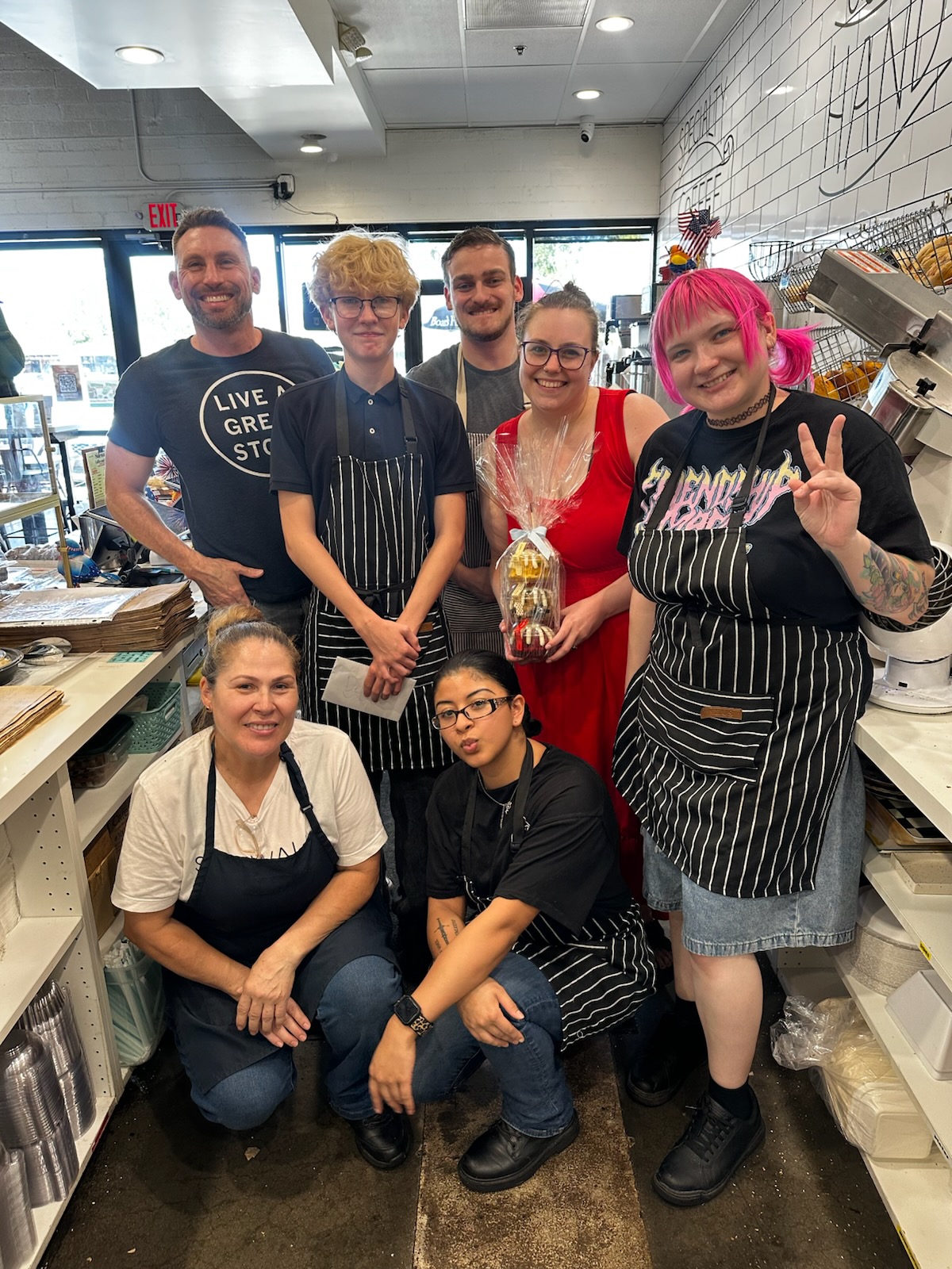 Jason with his Sidewalk Coffee and Bagel team